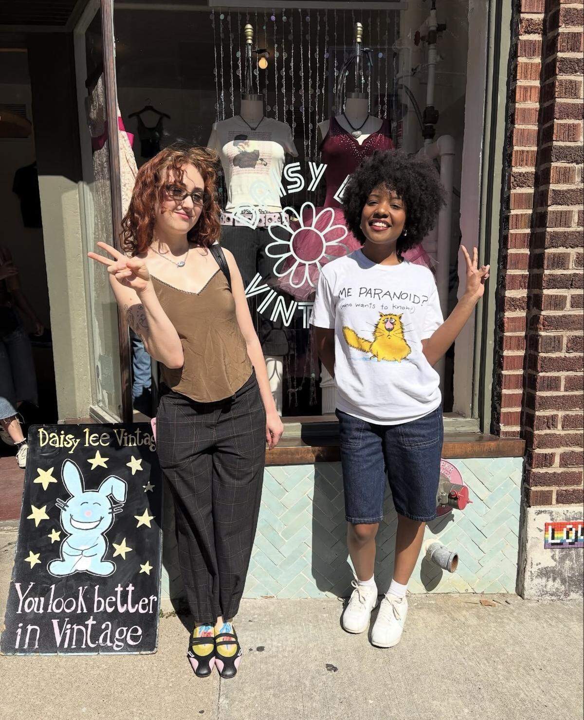 Chappell Roan shopped at Daisy Lee Vintage in the Crossroads on Thursday afternoon and posed for a picture with store employee Gabrielle Kearney, who is also a musician.