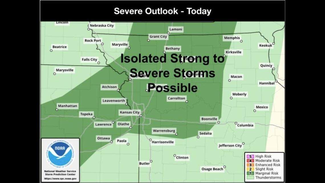 Thunderstorms are developing across the Kansas City region, mainly east of Interstate 35, the National Weather Service said. More storms are expected to develop across central and western Missouri over the next several hours. Heavy rain, damaging winds and quarter-sized hail will be possible with the strongest storms.