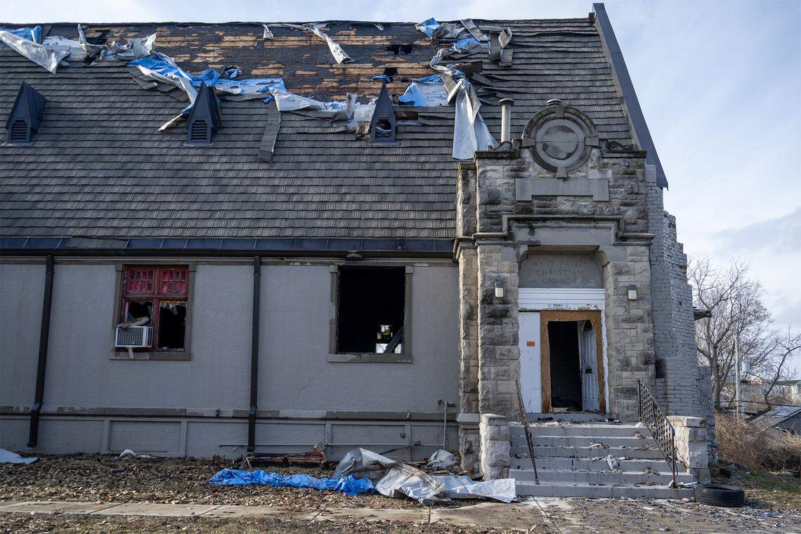 A fire heavily damaged a vacant church in the 2400 block of West Paseo Boulevard in the Beacon Hill neighborhood Sunday night. The church was seen on Monday, Jan. 5, 2025. 