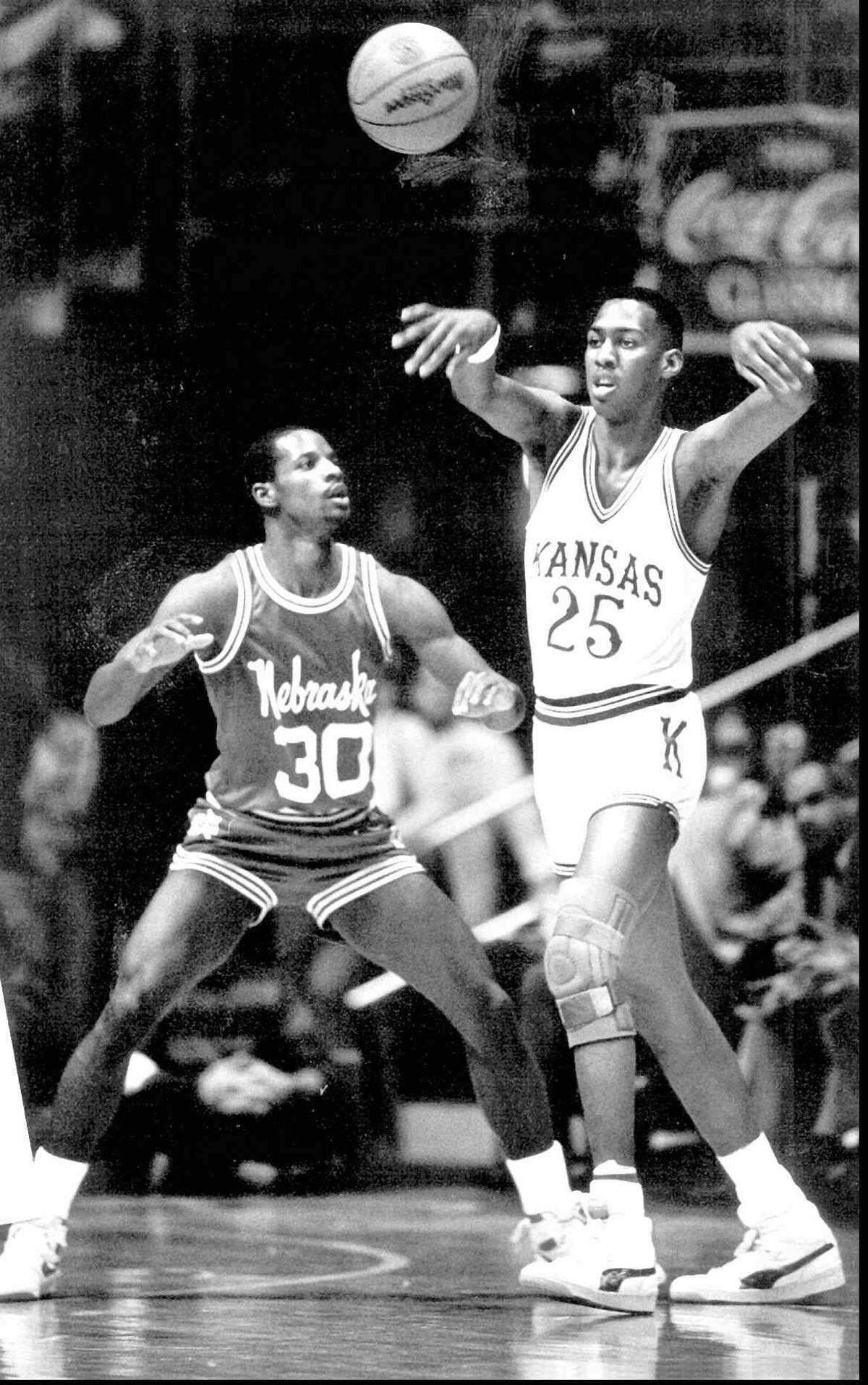 Danny Manning, right, was inducted into the Collegiate Basketball Hall of Fame in 2008, 20 years after KU's national championship.