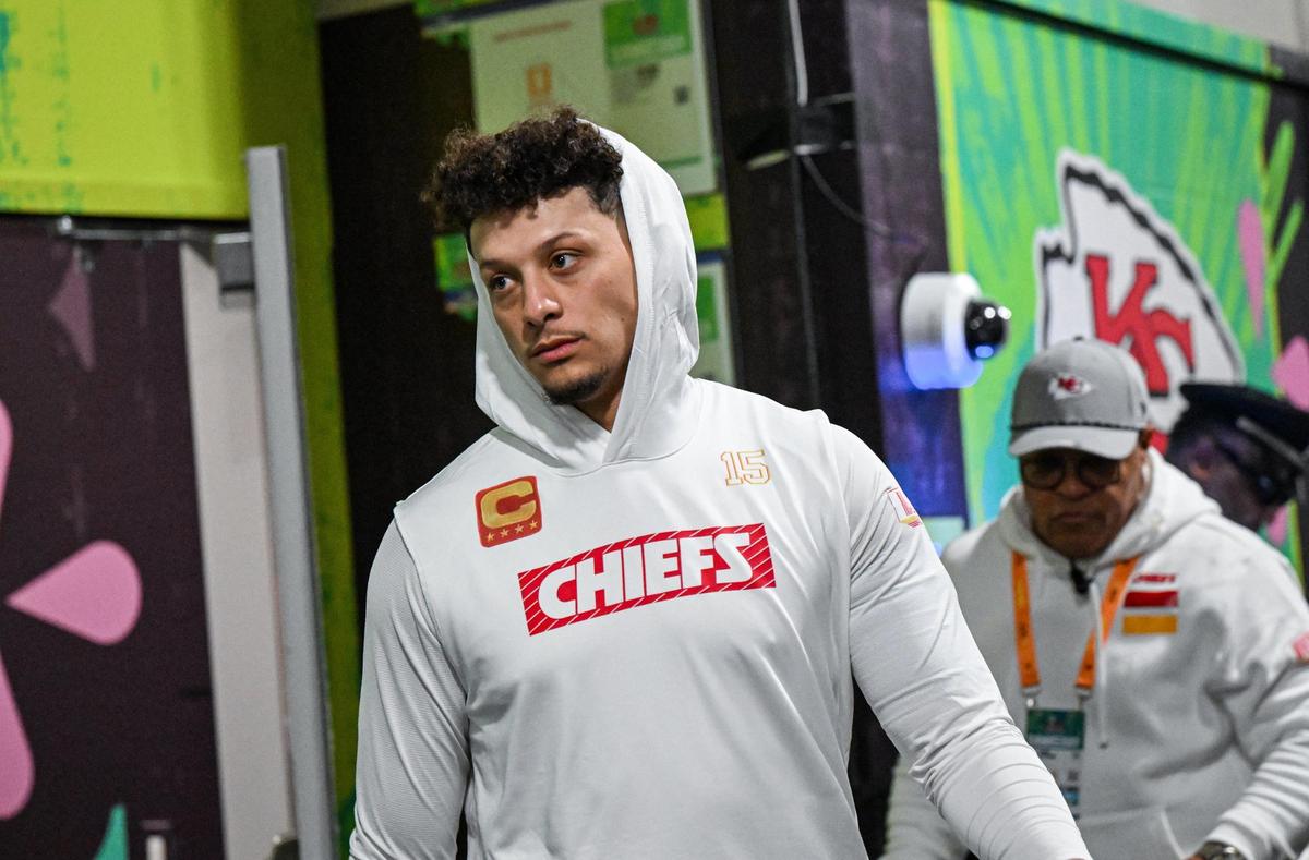 Kansas City Chiefs quarterback Patrick Mahomes arrives before Super Bowl LIX on Sunday, Feb. 9, 2025, in New Orleans.