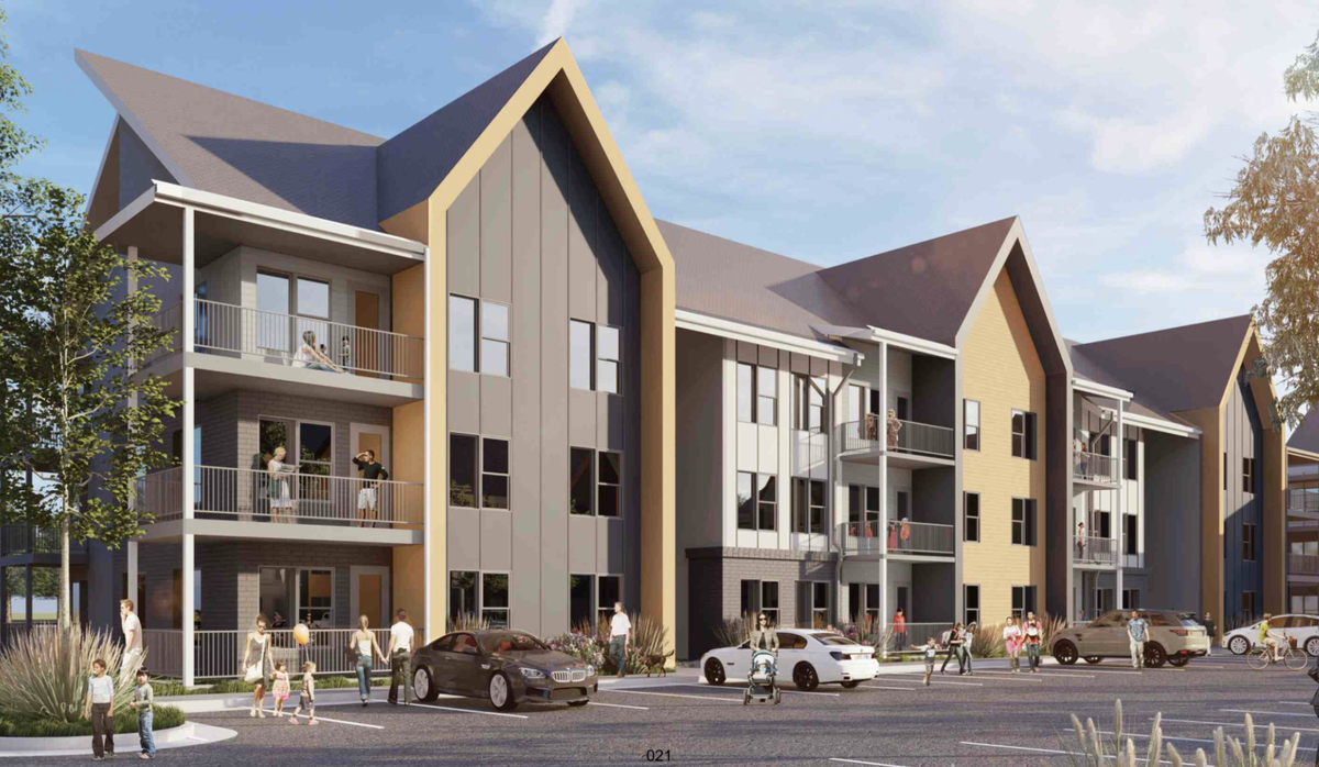 A rendering shows plans for the Commons of Belton, a large affordable housing development blocked by Belton City Council earlier this year.
