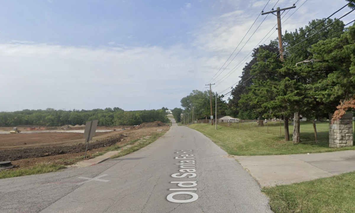 Kansas City police officers responded to a shooting in the 9200 block of Old Santa Fe Road around 10:30 p.m. June 27, 2026, where they found a man suffering from gunshot wounds. This Google Maps Street View image of the area is from August 2024.