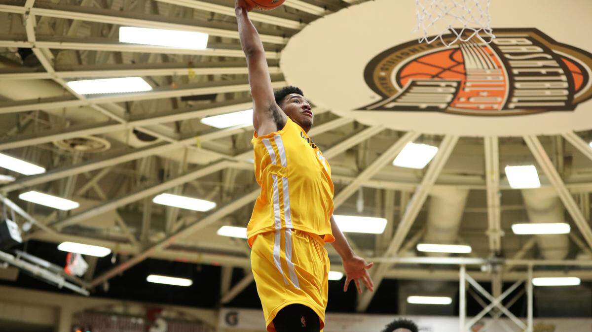 The Woodstock Academy’s Ronnie Degray #13 in action against CBD-Montverde during a high school basketball game at the Hoophall Classic, Sunday, January 20, 2019, in Springfield, MA. (AP Photo/Gregory Payan)