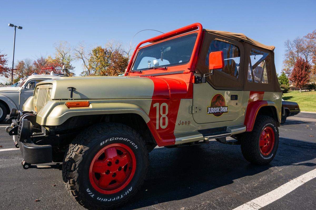 This Jeep made to look like the one in the movie “Jurassic Park” is one of Russell Dameron’s favorites because the car was totally rebuilt from the inside out. It includes details from the original movie, down to the claw marks on the interior roof.