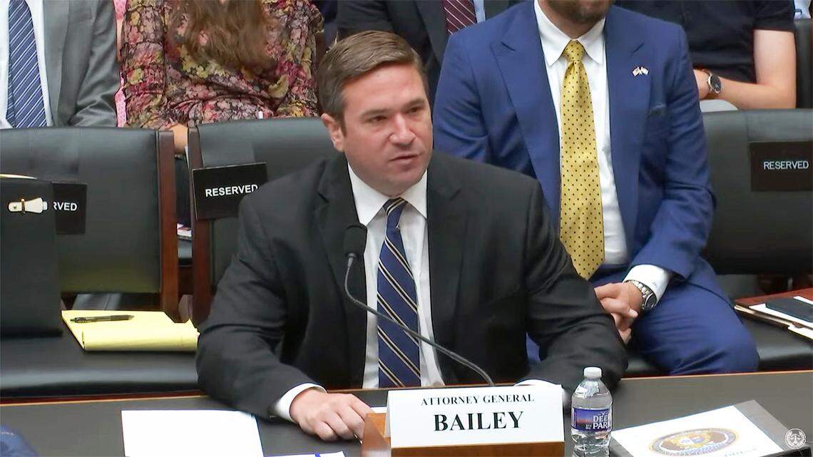 Missouri Attorney General Andrew Bailey testifies before the House Judiciary Committee on June 13, 2024