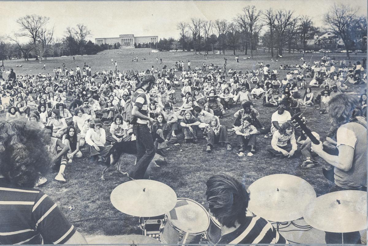 Music lovers gathered at what was then called Volker Park for free music in the 1970s. Sundays in the Park. Danny Cox performed at a more recent iteration of the performances.