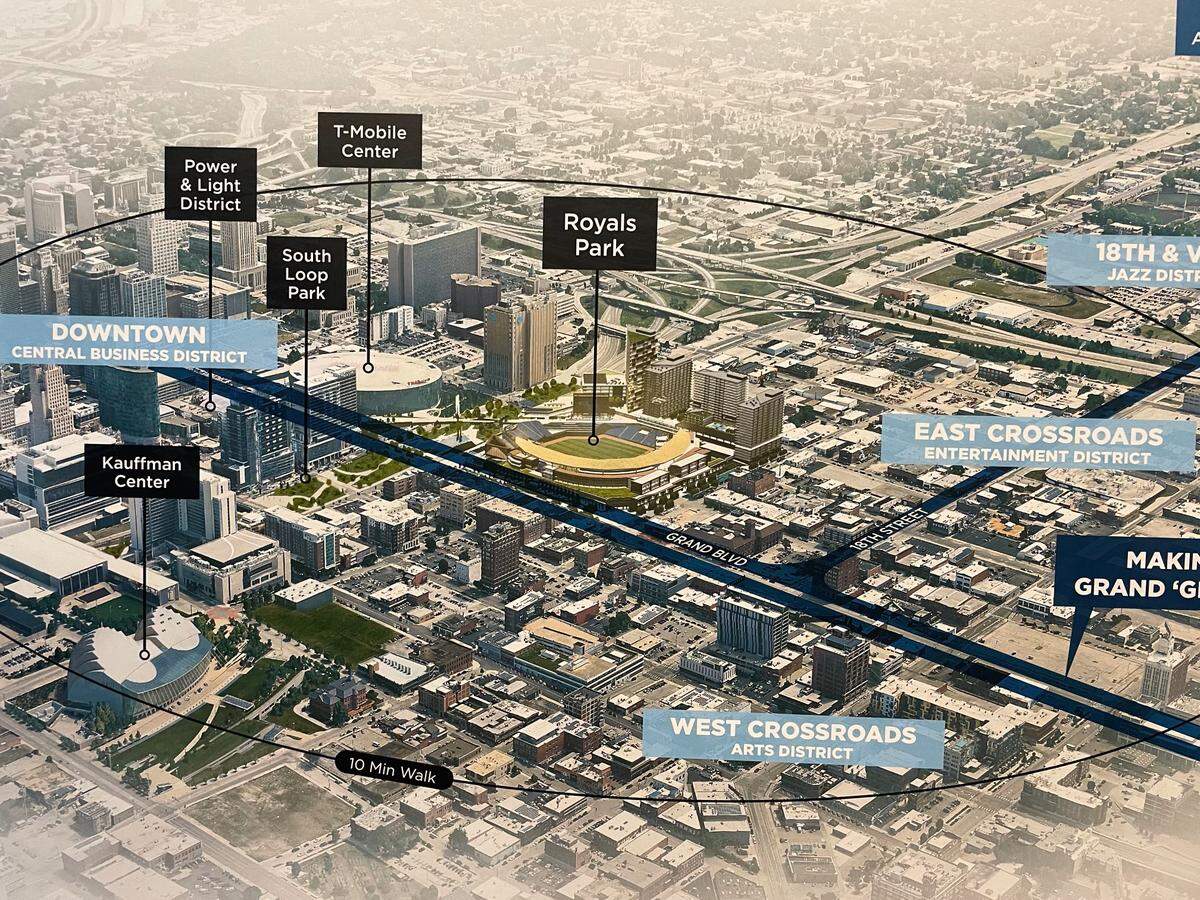 Photo of stadium renderings the Royals shared on Feb. 13.