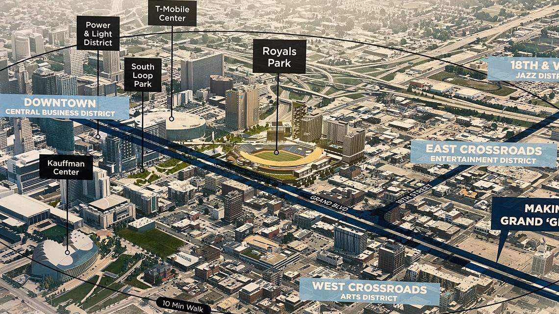 Photo of stadium renderings the Royals shared on Feb. 13.