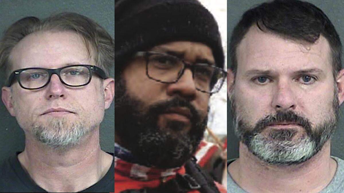 Billy Chrestman of Olathe (left to right), Louis Enrique Colon of Blue Springs and Christopher Charles Kuehne of Olathe were charged Thursday with conspiracy in connection with the Jan. 6 Capitol riot.