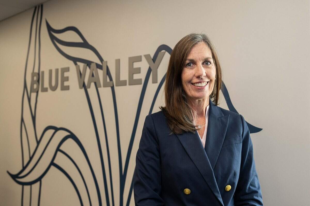 Blue Valley Schools superintendent Dr. Gillian Chapman, in her office on Wednesday, June 24, 2026, in Overland Park. Chapman is spearheading efforts to help build housing for teachers on underused Blue Valley-owned property in Johnson County.