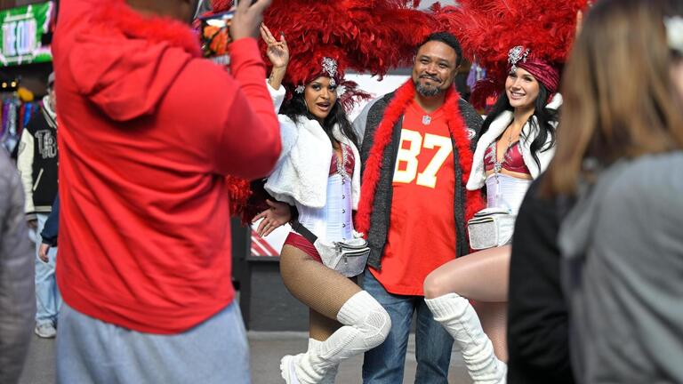 Photos: The Kansas City Chiefs are everywhere in downtown Las Vegas before Super Bowl