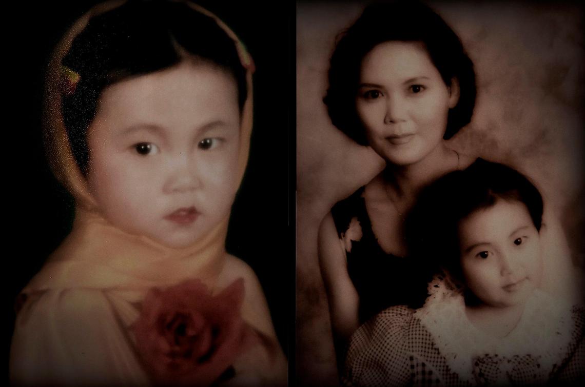 Mengqi Ji as a child, with her mother, Ke Ren, a photo Ren shared with The Star from a family album.