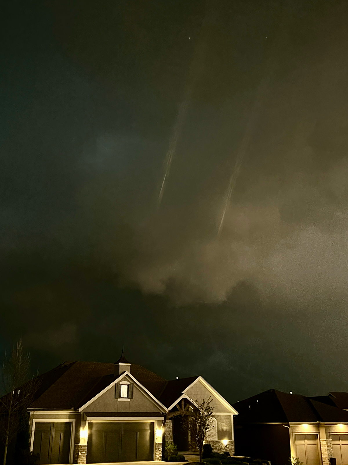 The evening sky in western Lenexa as a tornado touched down in Paola and thunderstorm moves northeast through the region.