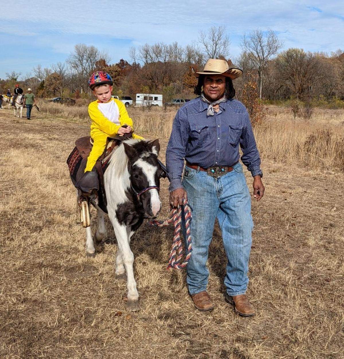 Gerald McClendon, owner of Horses-R-Us, brings horses and ponies to the Historic 18th and Vine Jazz District during First Friday events to expose kids in the metro to horses. Gerald McClendon, owner of Horses-R-Us, where he often gives riding lessons, brings horses and ponies to the Historic 18th and Vine Jazz District during First Friday events to expose kids in the metro to horses.