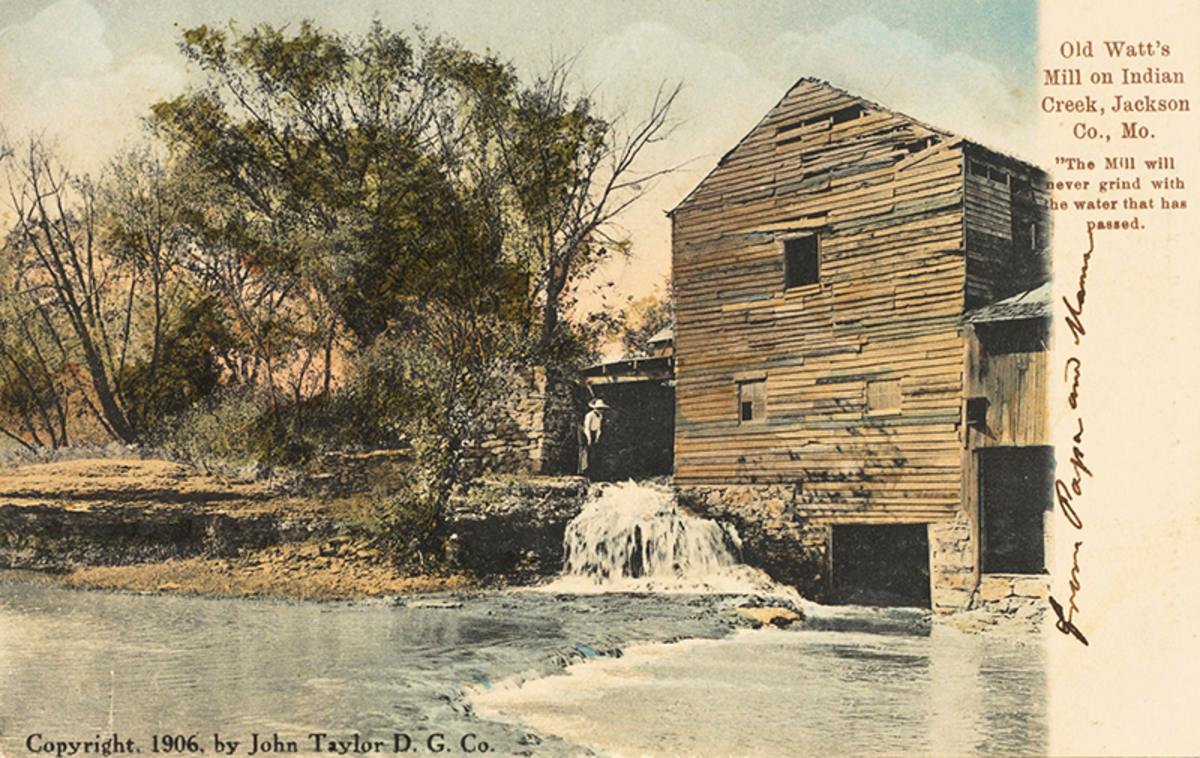 Color postcard of Watts Mill, 1906.