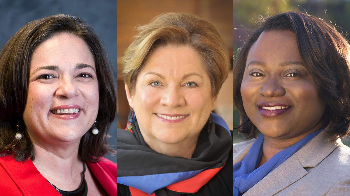 Kansas City Council members Jolie Justus, Katheryn Shields and Alissia Canady