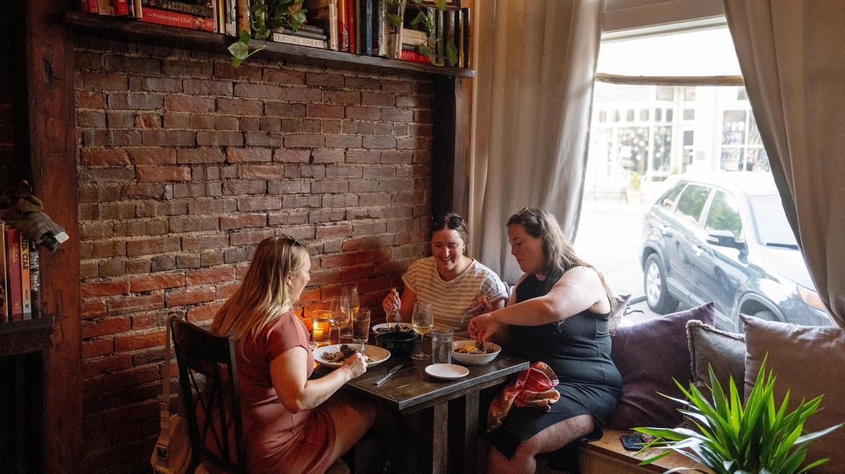 One of four tables inside the 400-square-foot space at Noah’s Cupboard.