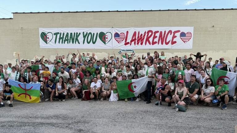‘Thank you’ banner to stay in Lawrence as memory of Team Algeria’s World Cup stay