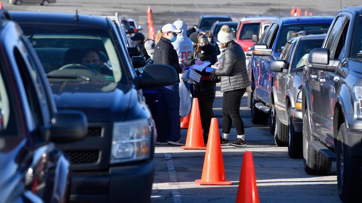 Dozens of medical personnel administered the Johnson & Johnson vaccine outside Arrowhead Stadium earlier this year.