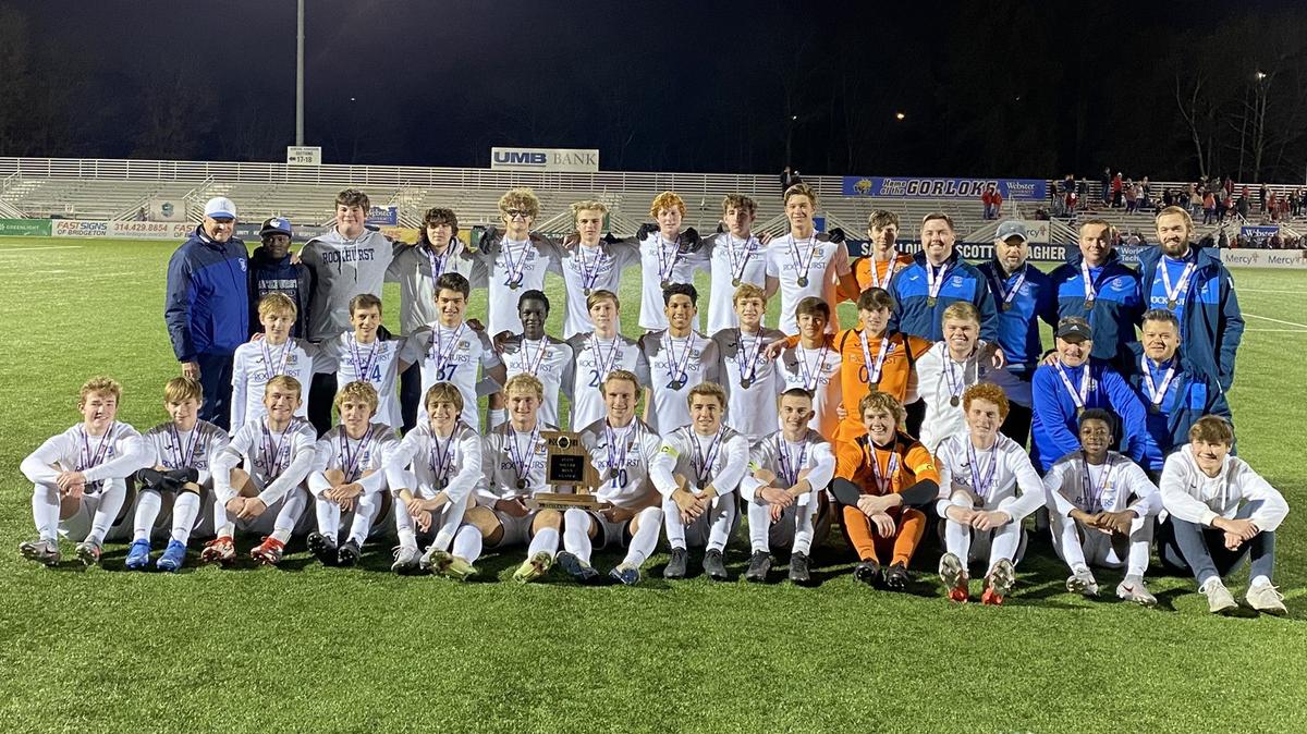 Rockhurst won its eight Missouri stahte championship in boys soccer Saturday night, beating defending champion Jackson for the Class 4 title at the World Wide Technology Soccer Complex in Fenton.