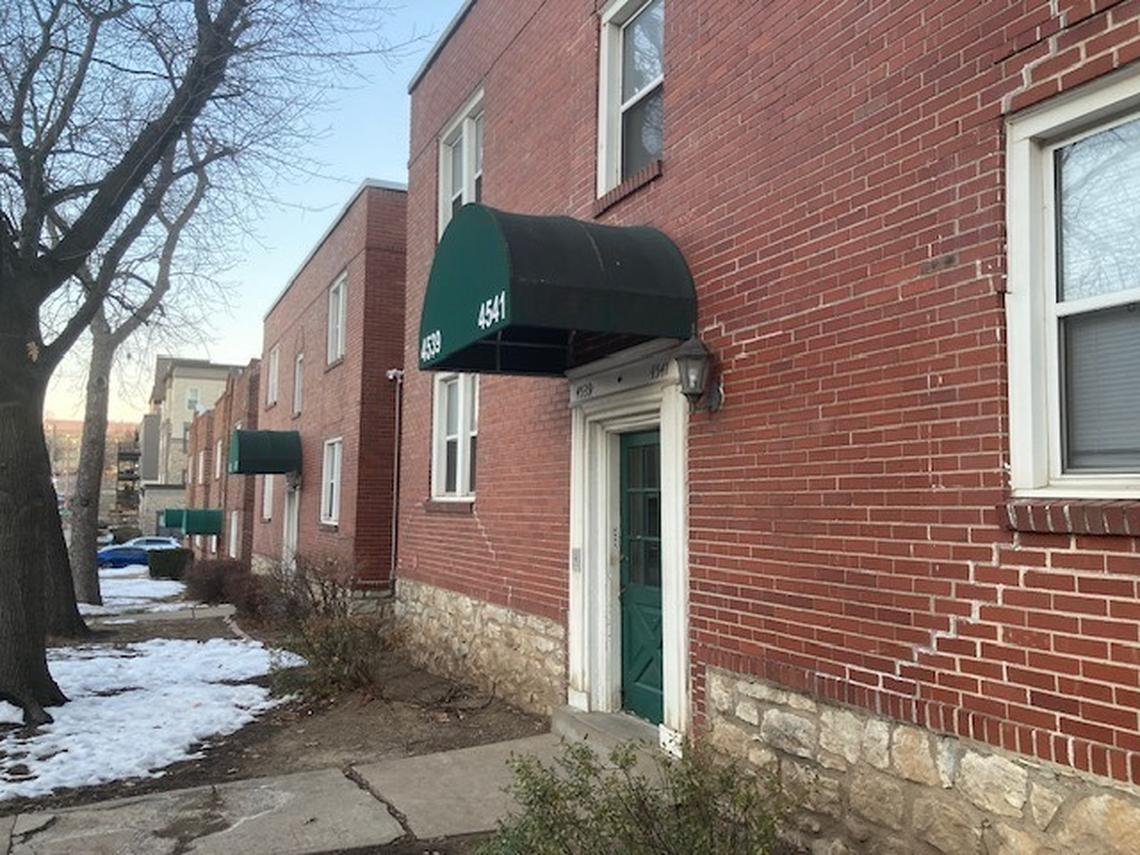 Eleven brick fourplexes, built in 1941, would be razed to make room for a proposed 280-unit apartment complex north of the Country Club Plaza.