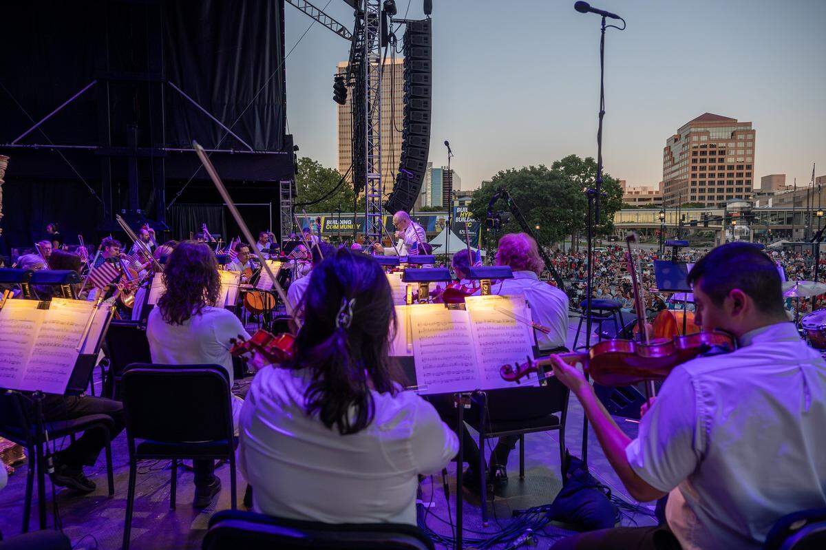 The Kansas City Symphony performs during its annual Celebration at the Station concert on Sunday, May 24, 2026, at Union Station in Kansas City.