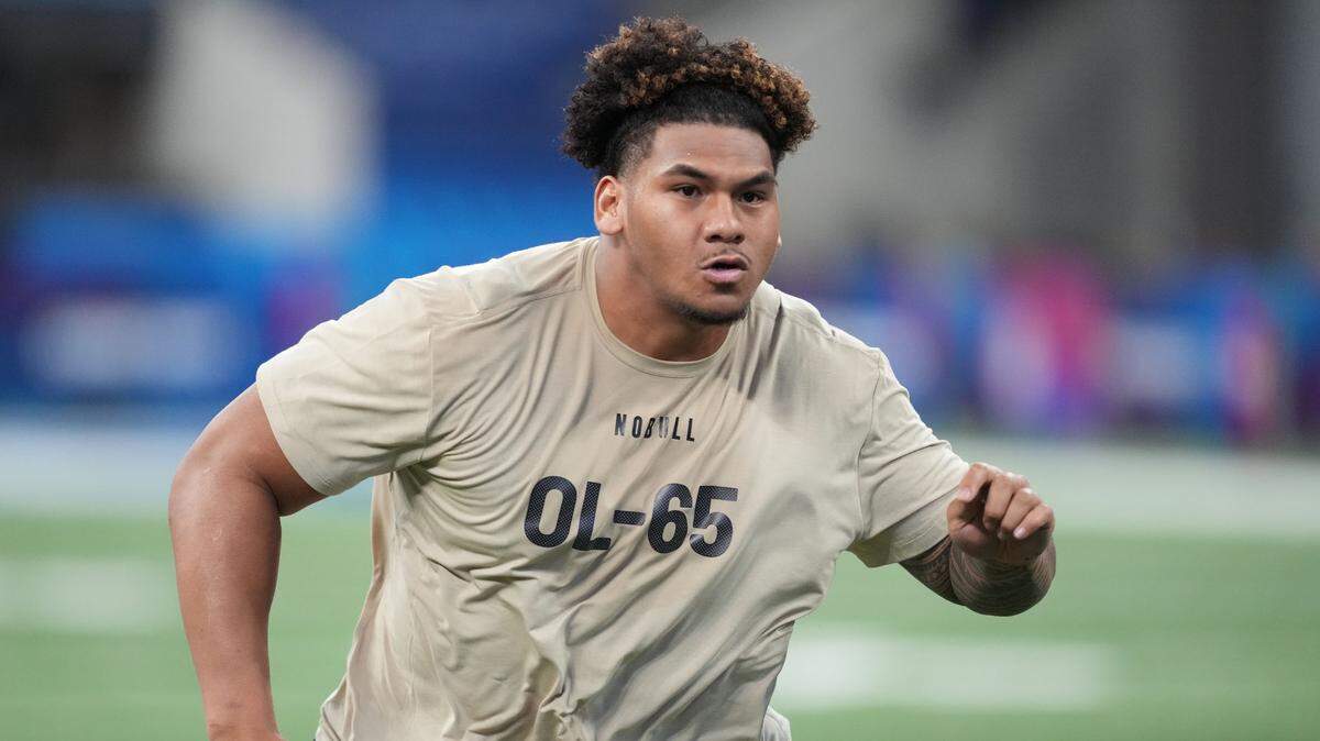The Kansas City Chiefs traded up one spot Friday night, from No. 64 to No. 63 in Round 2, to select BYU offensive lineman Kingsley Suamataia on day two of the 2024 NFL Draft.