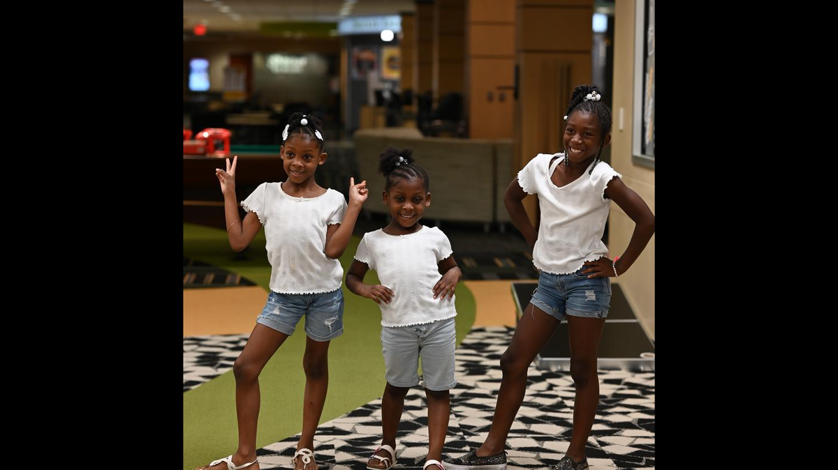 From left to right, Ra’Niah, Li’Niaha and Madison want to be adopted together by a forever family.