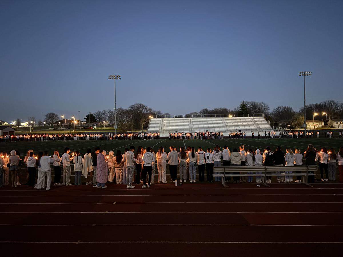Hundreds gathered at Park Hill High School’s football field March 27, 2026, to mourn 18-year-old senior Tessa Walker, who was killed in a car crash in rural Platte County March 22.