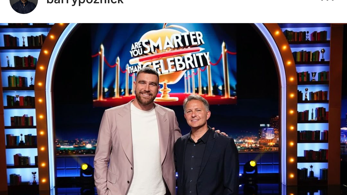 Travis Kelce with show co-creator Barry Poznick.