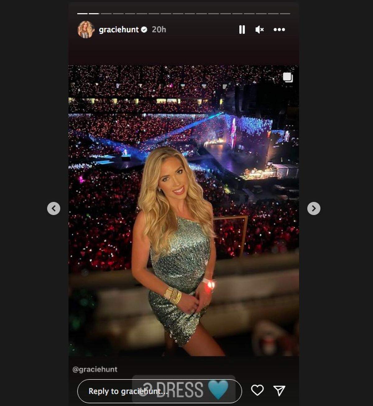 Gracie Hunt at Taylor Swift’s Friday concert at Arrowhead.