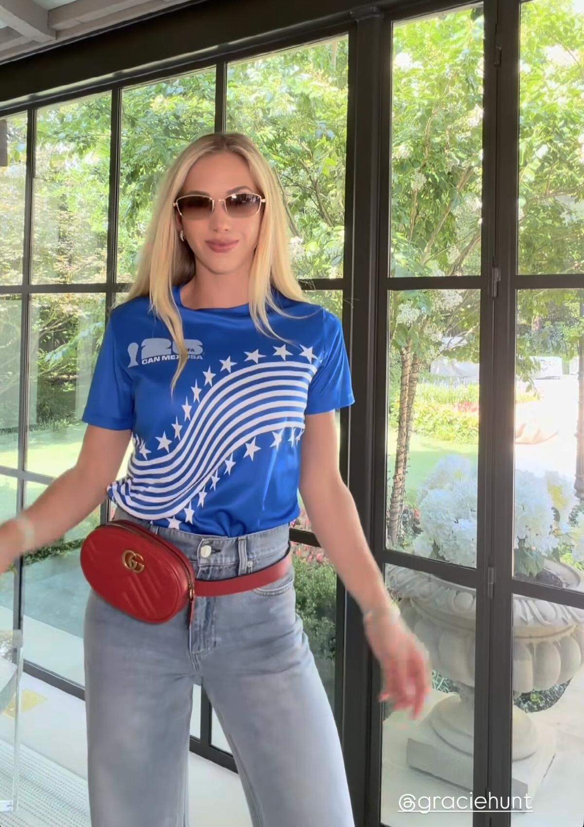Gracie Hunt shared fashion advice with soccer fans on a FIFA Instagram account on Tuesday.