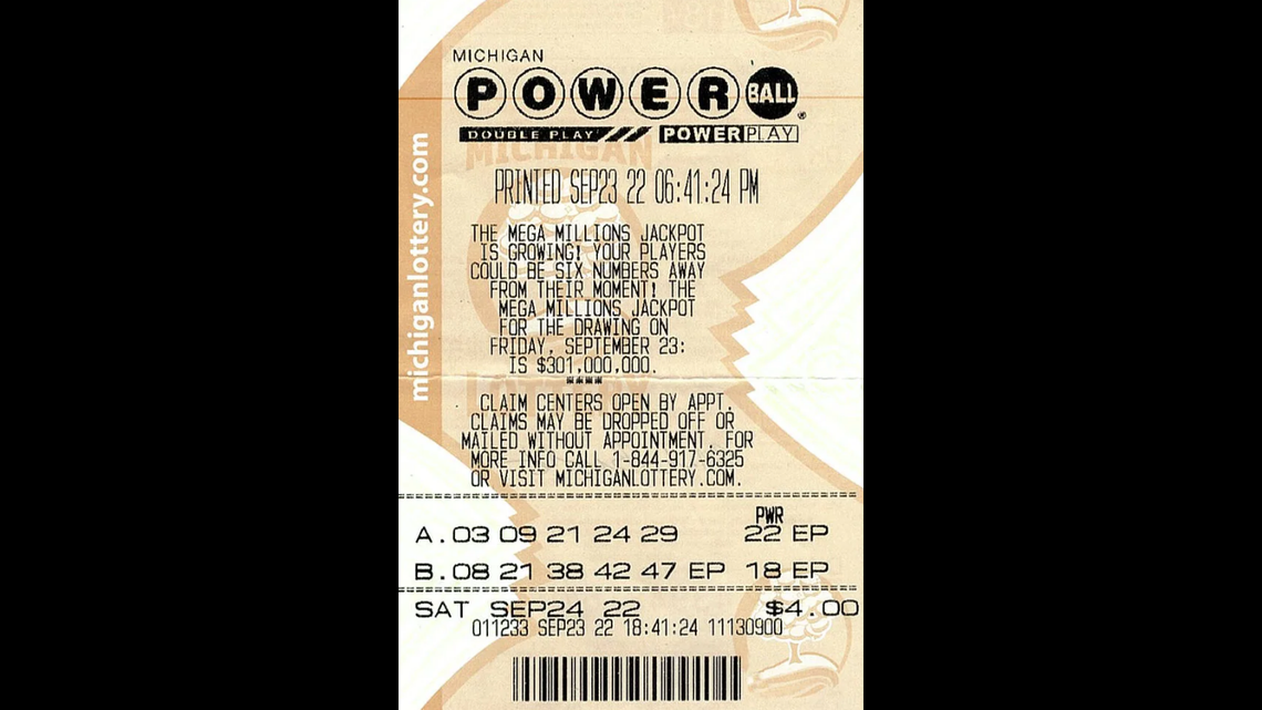 A Michigan man won a $1 million Powerball prize with the numbers 03-09-21-24-29, lottery officials said.
