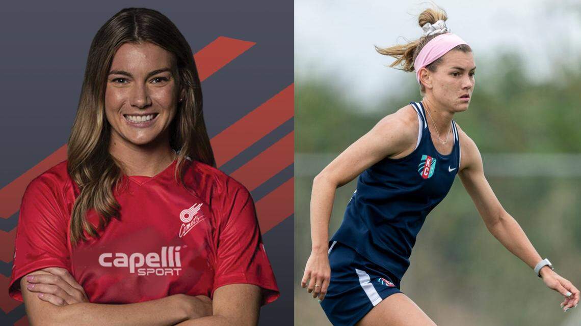 Kansas City Current pro soccer player Jenna Winebrenner is helping coach the KC Comets indoor soccer team, making her the first female coach in MASL history.