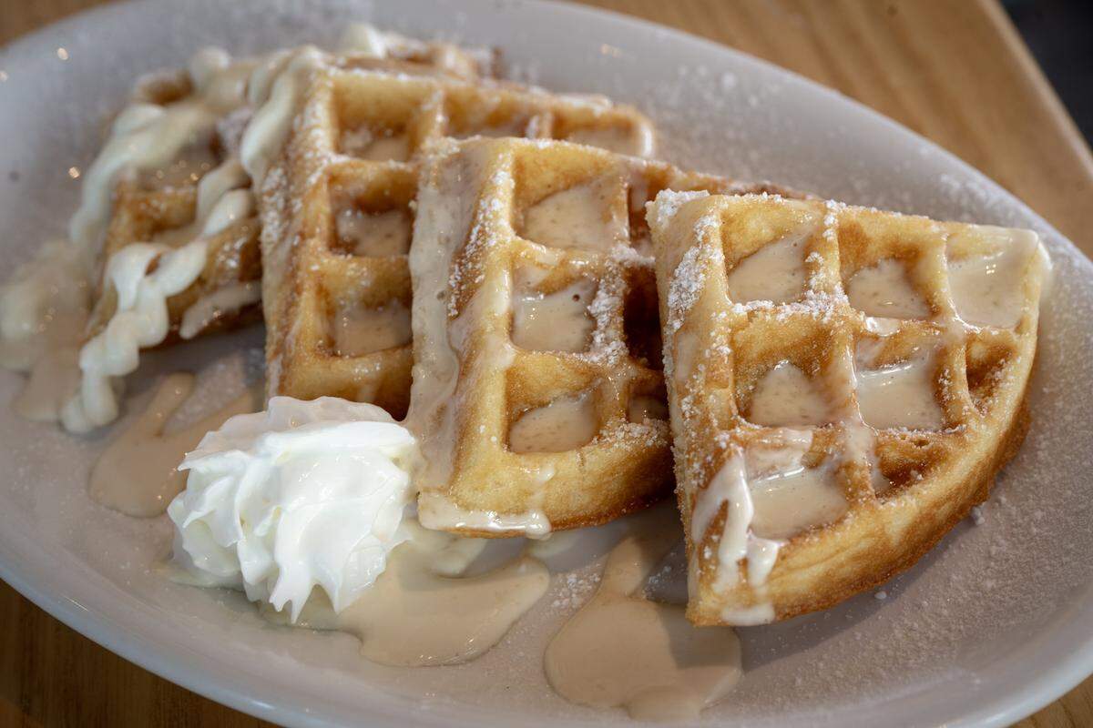 Horchata Waffles, $10.99, at AR's Breakfast and Brunch, 8021 Metcalf Ave., in Overland Park.