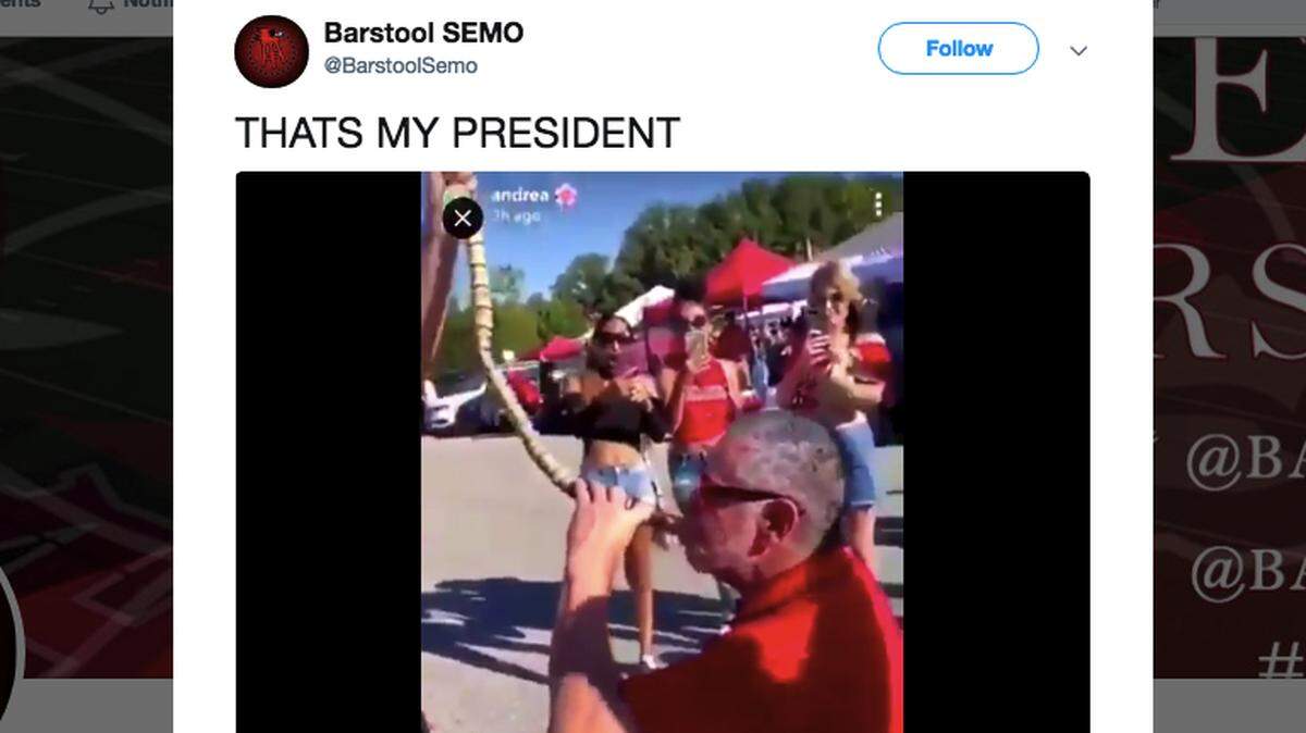 Carlos Vargas, president of Southeast Missouri State University, drank from a beer bong at a tailgate party at the Sept. 15 football game. He apologized after a clip of it made the rounds on social media.