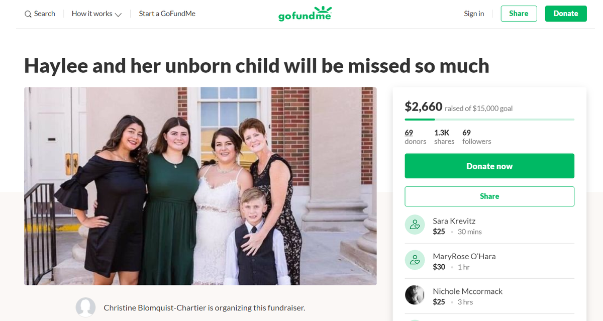 A GoFundMe was set up to help the family of Haylee Atagi-Barker, who was killed in a murder-suicide in Kansas City.
