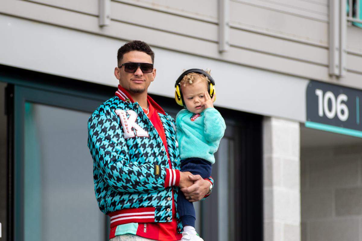 Kansas City Chiefs quarterback Patrick Mahomes attended a match between the KC Current and the Portland Thorns FC at CPKC Stadium earlier this season.