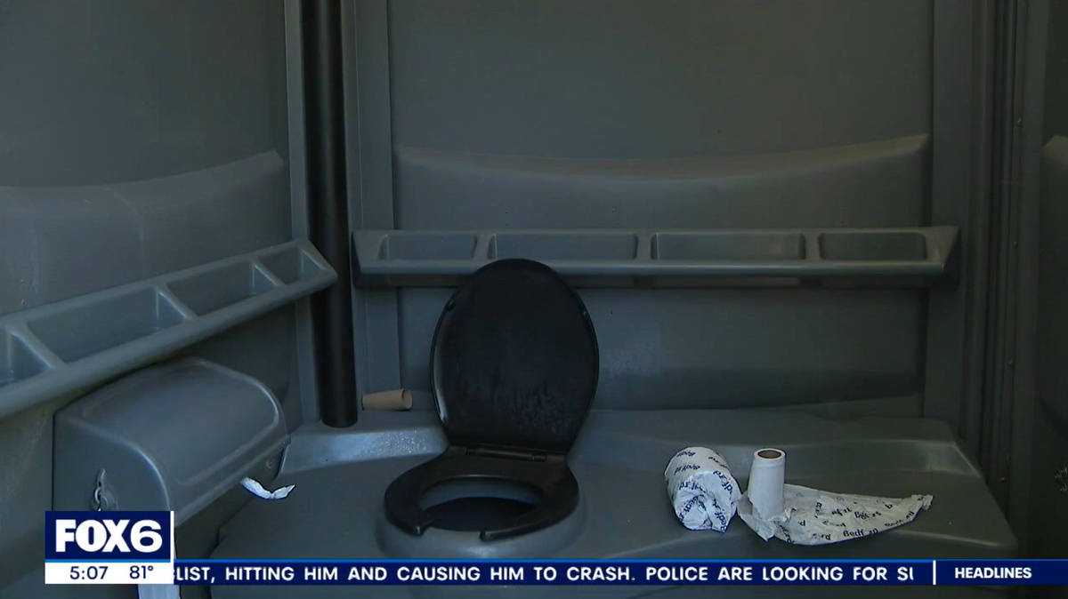 A battery-operated camera was found hidden inside a port-a-potty at a Wisconsin beach, police said.