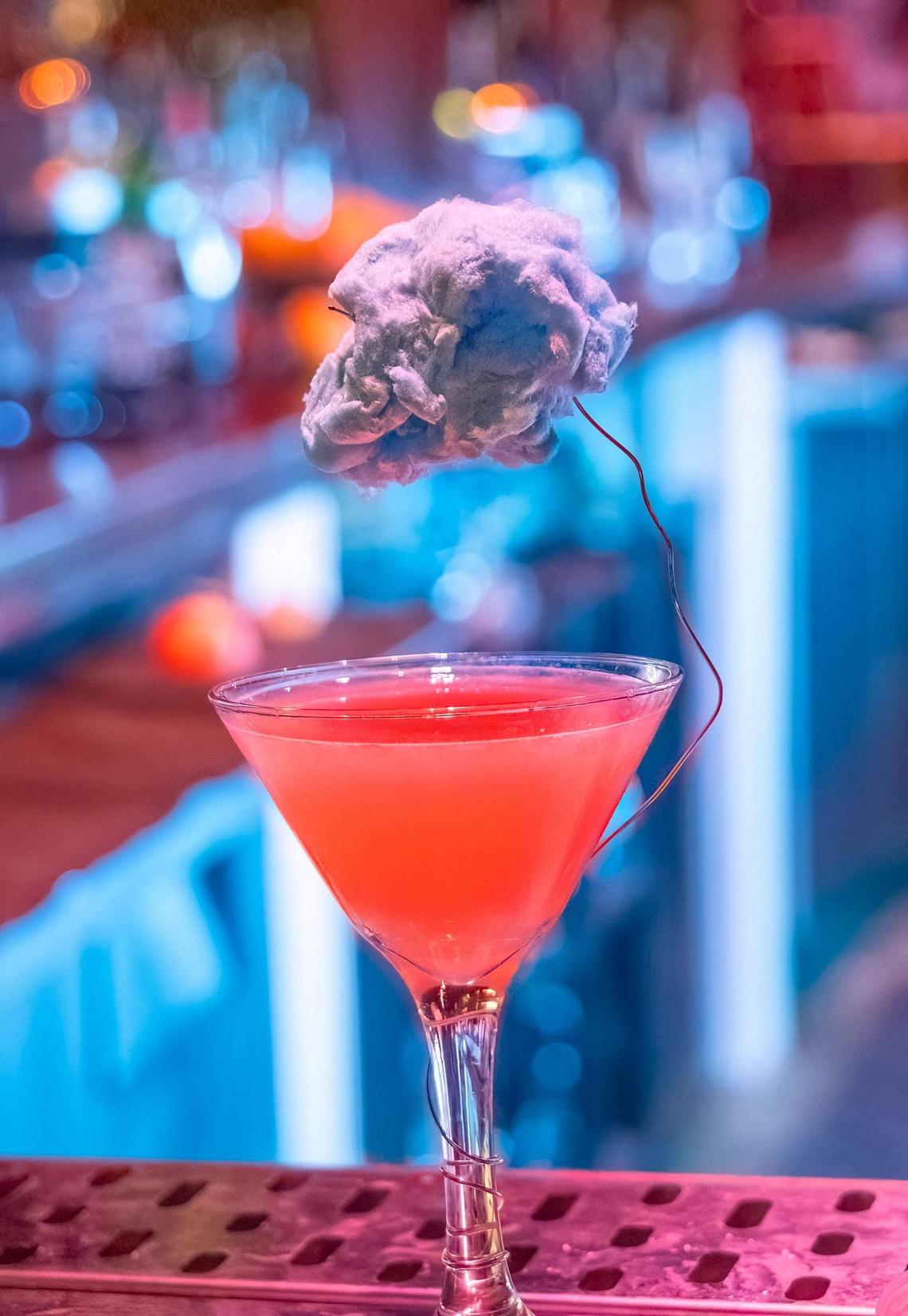 A Bombay nights drink at The Forge, with cotton candy on top.