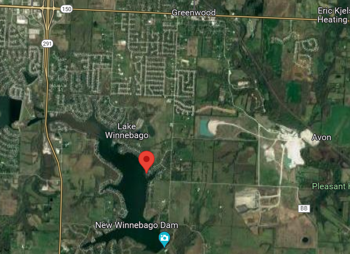 The location of 472 N. Winnebago Drive in the village of Lake Winnebago is seen in this satellite map with a view of Cass County.