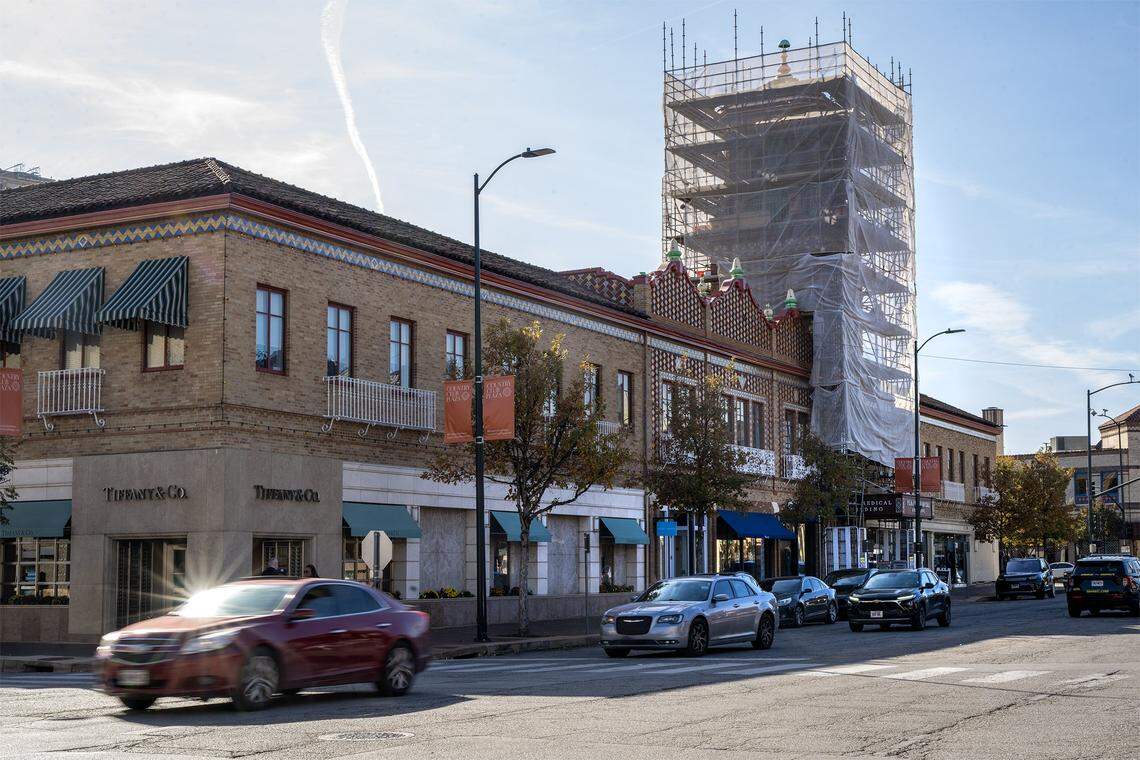 A new tower is under construction on the Plaza Medical Building, 315 Nichols Rd., on the Country Club Plaza on Wednesday, November 12, 2025, in Kansas City.