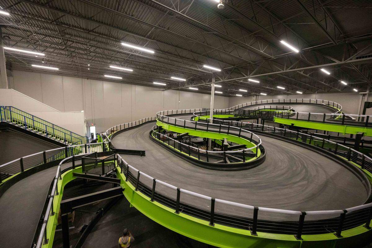 One of the racetracks awaits riders at the newest location of Andretti Indoor Karting and Games in Overland Park, on Wednesday, Oct. 29. The state-of-the-art, 95,000 square foot facility will feature high-speed electric Superkarts on a multi-level indoor track, laser tag, games, bowling, and a full service kitchen.