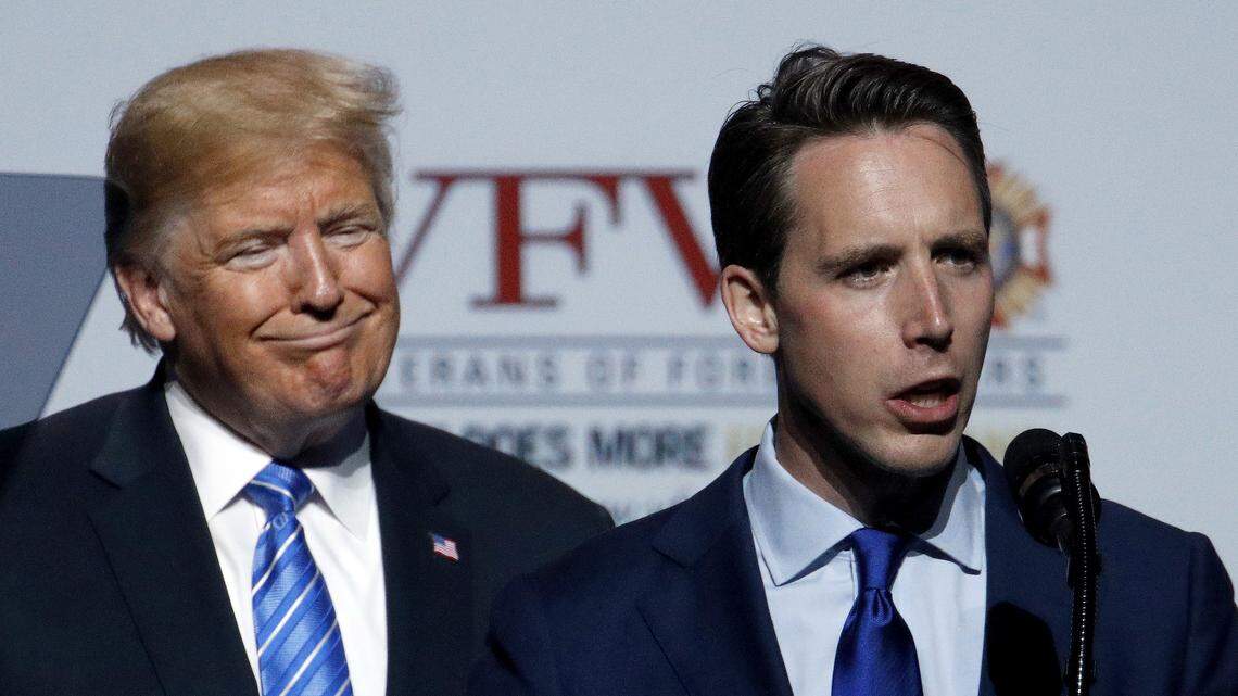 Missouri Attorney General Josh Hawley spoke before President Donald Trump addressed the VFW convention in Kansas City on July 24.