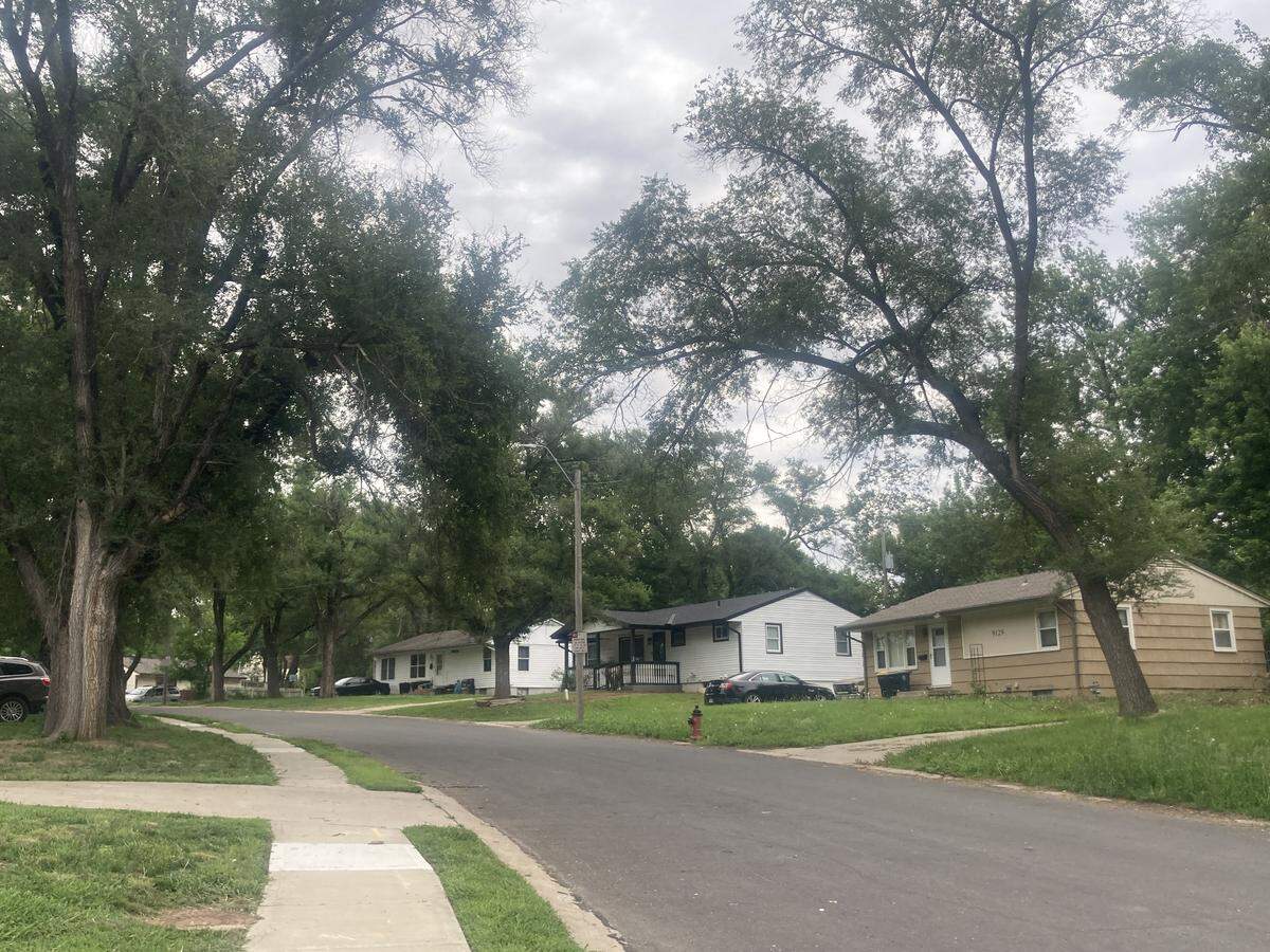 Homes in the Kansas City neighborhood, east of Arrowhead Stadium, where residents are required to have permits on their cars in order to gain access to their neighborhood during KC’s six games days as part of the 2026 FIFA World Cup.