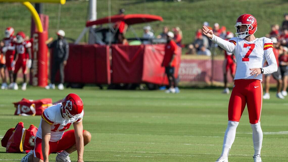Harrison Butker changed his kicking routine. Here’s how he thinks it will help
