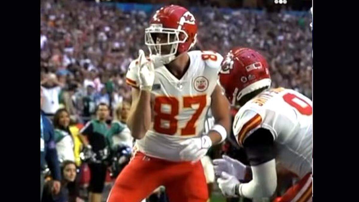 A snippet from Travis Kelce’s latest TikTok video.