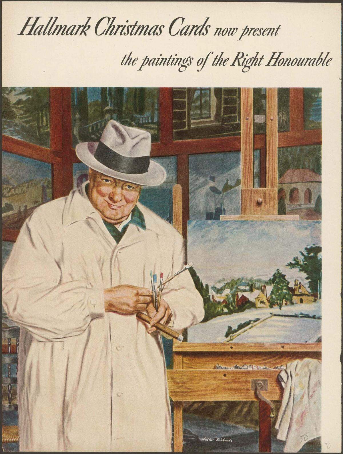 Advertisement for Hallmark Greeting Cards featuring Churchill paintings. Courtesy of the Hallmark Archives, Hallmark Cards, Inc., Kansas City, Missouri, USA.
