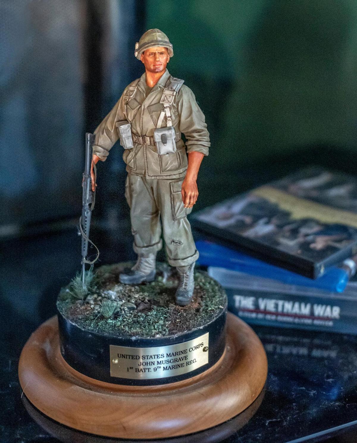As the Ken Burns documentary on Vietnam was airing, an Ohio military modeler was so moved by John Musgrave’s story that he created a foot-tall likeness of Musgrave as a Marine in Vietnam.